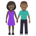 👩🏿‍🤝‍👨🏾 woman and man holding hands: dark skin tone, medium-dark skin tone display on JoyPixels